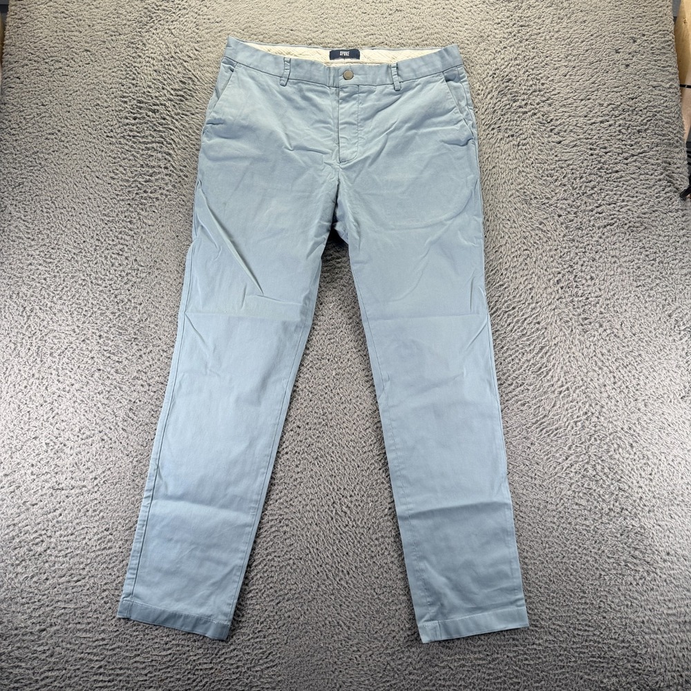 Spoke Pant Mens 34x30 Blue Cotton Chino Straight Business Preppy Career Stretch